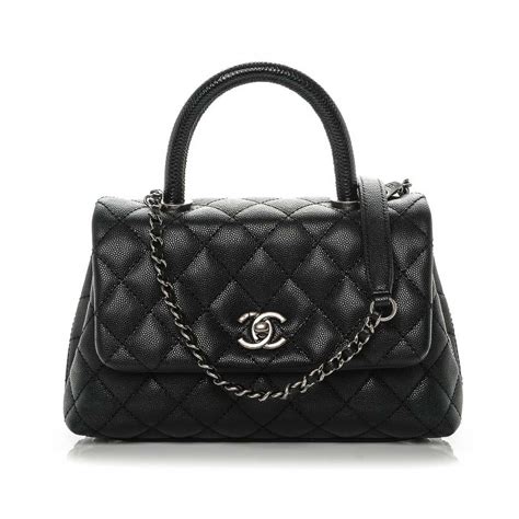 chanel coco mini flap bag with top handle black|Chanel small flap bag price.